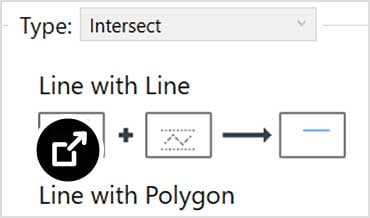 Overlay Analysis window with multiple options for the intersect type