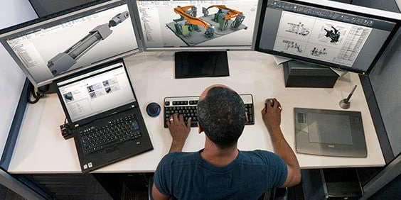 Developer working with Autodesk Inventor Professional and AutoCAD Mechanical software