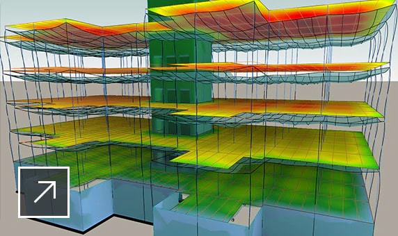 Structural analysis results of a multi-floor building