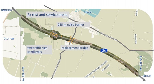 A section of the Havelland Autobahn being extended