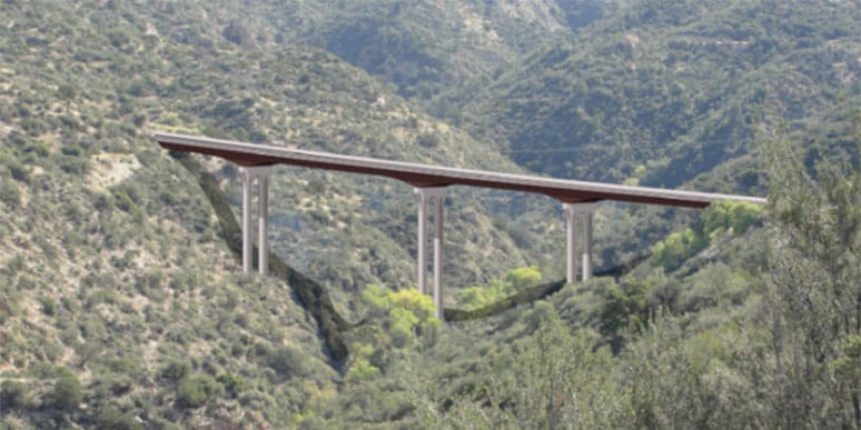 3D rendering of the bridge across Pinto Creek