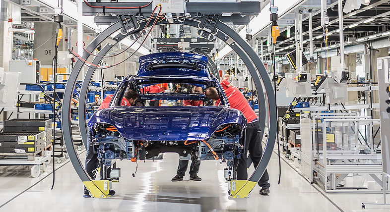 Photo of a vehicle on a production line